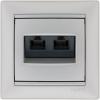  - Legrand Valena Алюминий Розетка комп(RJ45) 2-ая 5 кат.крепление винт с лапками (770231)