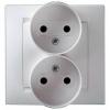  - Розетка 2-м СП Simon15 16А IP20 250В без заземл. винт. клеммы бел. Simon 1590457-030