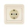  - Розетка 1-м СП Mimoza 16А IP20 с заземл. крем./крем. Makel 25028