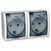  - Розетка 2-м ОП Simon15 16А IP54 250В с заземл. с крышкой винт. клеммы бел. Simon 1594433-030