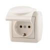  - Розетка 1-м ОП Ната 16А IP20 с заземл. с крышкой керамика бел. LEZARD 710-0200-123