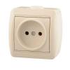 - Розетка 1-м ОП Ната 16А IP20 без заземл. керамика крем. LEZARD 710-0300-121