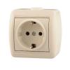  - Розетка 1-м ОП Ната 16А IP20 с заземл. керамика крем. LEZARD 710-0300-122