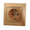 - Розетка 1-м СП Мира 16А IP20 с заземл. со вставкой керамика зол. метал. LEZARD 701-1313-122