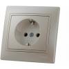  - Розетка 1-м СП Мира 16А IP20 с заземл. со вставкой керамика жемчуж./бел. перламутр. LEZARD 701-3030-122