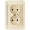  - Розетка 2-м СП Mimoza 16А IP20 без заземл. крем./крем. Makel 25017