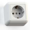  - Розетка 1-м ОП Оптима РА16-376 16А IP20 с заземл. с монтаж. пластиной бел. Кунцево 8007