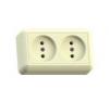  - Розетка 2-м ОП Оптима РА10-373 10А IP20 без заземл. с монтаж. пластиной сл. кость Кунцево 8037