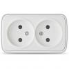  - Розетка 2-м ОП Электра 16А IP20 без заземл. бел. Союз 0024