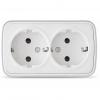  - Розетка 2-м ОП Электра 16А IP20 с заземл. бел. Союз 0020