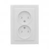  - Розетка 2-м СП Минск 10А IP20 без заземл. защ. шторки бел. Basic EKF ERR10-102-100