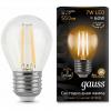  - Лампа светодиодная филаментная Black Filament 7Вт шар 2700К E27 Gauss 105802107