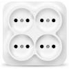  - Розетка 4-м ОП 10А IP20 квадрат. без заземл. бел. IONICH 1448
