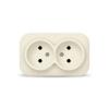  - Розетка 2-м ОП 10А IP20 без заземл. сл. кость IONICH 1427