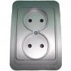  - Розетка 2-м СП Mimoza 16А IP20 без заземл. серебр./серебр. Makel 23417