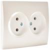 - Розетка 2-м СП Karina 16А IP20 без заземл. термопласт жемчуж./бел. перламутр. LEZARD 707-3000-128B