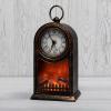  - Камин светодиодный "Старинные часы" 14.7х11.7х25см с эффектом живого огня бронза батарейки 2хС (не в комплекте) USB Neon-Night 511-021