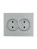  - Розетка 2-м СП VESNA без заземл. ПБТ платина LEZARD 742-3500-128B
