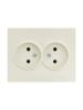  - Розетка 2-м СП VESNA без заземл. ПБТ кремов. LEZARD 742-0300-128B
