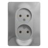  - Розетка 2-м СП Glossa 16А IP20 без заземл. в сборе алюм. SE GSL000320