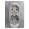  - Розетка 2-м СП Glossa 16А IP20 с заземл. в сборе алюм. SE GSL000324