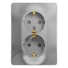  - Розетка 2-м СП Glossa 16А IP20 с заземл. защ. шторки в сборе алюм. SE GSL000326