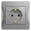  - Розетка 1-м СП Glossa 16А IP20 с заземл. в сборе алюм. SE GSL000342