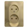  - Розетка 2-м СП Glossa 16А IP20 без заземл. в сборе титан SE GSL000420