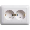  - Розетка 2-м СП Хит 16А IP20 с заземл. защ. шторки бел. SE RS16-231-B