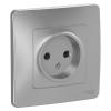  - Розетка 1-м СП Blanca 16А IP20 250В без заземл. без защ. шторок алюм. SE BLNRS000013