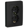  - Розетка 2-м СП Blanca 16А IP20 250В с заземл. без защ. шторок антрацит SE BLNRS001026