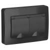  - Розетка 2-м СП Blanca 16А IP44 250В с заземл. защ. шторки с крышкой антрацит SE BLNRS441126