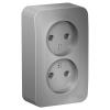  - Розетка 2-м ОП Blanca 16А IP20 250В без заземл. без защ. шторок с изолир. пластиной алюм. SE BLNRA000213
