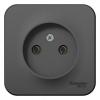  - Розетка 1-м ОП Blanca 16А IP20 250В без заземл. без защ. шторок с изолир. пластиной антрацит SE BLNRA000116