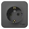  - Розетка 1-м ОП Blanca 16А IP20 250В с заземл. без защ. шторок с изолир. пластиной антрацит SE BLNRA010116
