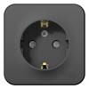  - Розетка 1-м ОП Blanca 16А IP20 250В с заземл. защ. шторки с изолир. пластиной антрацит SE BLNRA011116