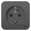  - Розетка 1-м ОП Blanca 16А IP20 250В с заземл. без защ. шторок с изолир. пластиной (компакт) антрацит SE BLNRA110116