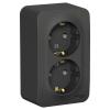  - Розетка 2-м ОП Blanca 16А IP20 250В с заземл. без защ. шторок с изолир. пластиной антрацит SE BLNRA010216