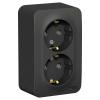  - Розетка 2-м ОП Blanca 16А IP20 250В с заземл. защ. шторки с изолир. пластиной антрацит SE BLNRA011216