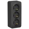  - Розетка 3-м ОП Blanca 16А IP20 250В с заземл. без защ. шторок с изолир. пластиной антрацит SE BLNRA010316