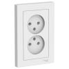  - Розетка 2-м СП AtlasDesign 16А IP20 без заземл. в сборе бел. SE ATN000120