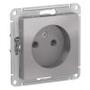  - Розетка 1-м СП AtlasDesign 16А IP20 без заземл. без защ. шторок механизм алюм. SE ATN000341