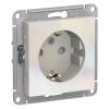  - Розетка 1-м СП AtlasDesign 16А IP20 с заземл. защ. шторки механизм жемчуж. SE ATN000445