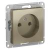  - Розетка 1-м СП AtlasDesign 16А IP20 без заземл. без защ. шторок механизм шампань SE ATN000541