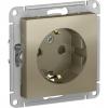  - Розетка 1-м СП AtlasDesign 16А IP20 с заземл. защ. шторки механизм шампань SE ATN000545