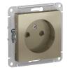  - Розетка 1-м СП AtlasDesign 16А IP20 без заземл. защ. шторки механизм шампань SE ATN000549