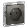  - Розетка 1-м СП AtlasDesign 16А IP20 без заземл. без защ. шторок механизм сталь SE ATN000941