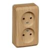  - Розетка 2-м ОП Этюд Дача 16А IP20 250В без заземл. без защ. шторок сосна SE PA16-005D