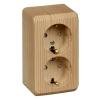  - Розетка 2-м ОП Этюд Дача 16А IP20 250В с заземл. защ. шторки сосна SE PA16-008D