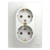  - Розетка 2-м СП Glossa 16А IP20 с заземл. в сборе бел. SE GSL000124